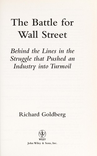 Cover of The battle for Wall Street