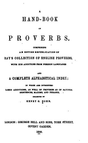Cover of A hand-book of proverbs