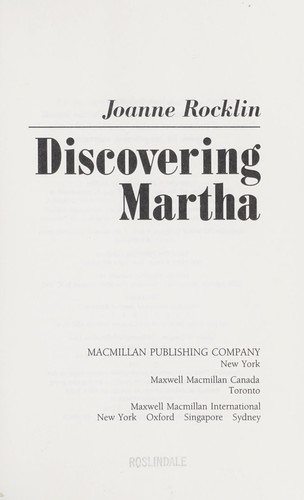 Cover of Discovering Martha