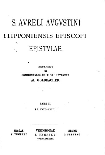 Cover of S. Avreli Avgvstini Hipponiensis episcopi Epistvlae