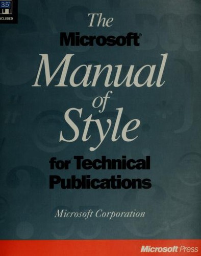 Cover of The Microsoft Manual of Style for Technical Publications