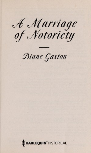 Cover of A marriage of notoriety