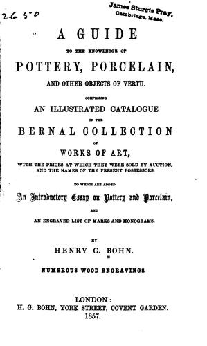 Cover of A guide to the knowledge of pottery, porcelain, and other objects of vertu
