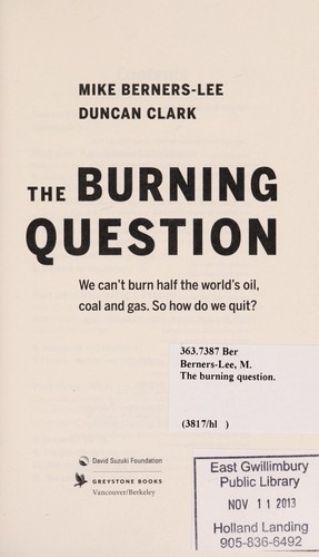 Cover of The burning question