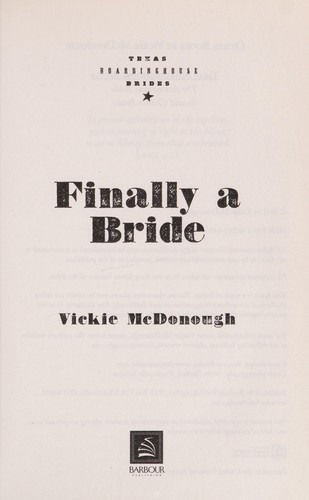 Cover of Finally a bride