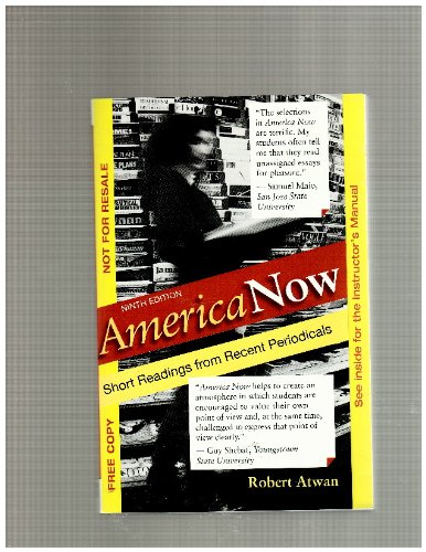 Cover of America Now: Short Readings From Recent Periodicals