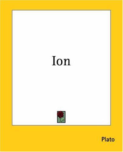 Cover of Plato. Ion Or: On the Iliad