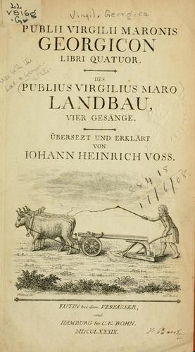 Cover of The Georgics of Virgil: Bilingual Edition