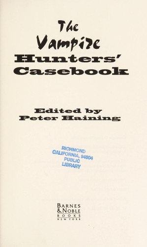 The Vampire Hunters' Casebook