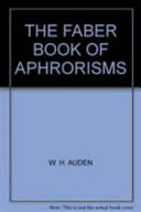 Cover of The Faber Book of Aphorisms
