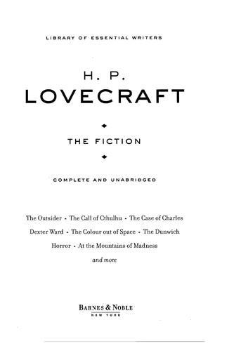 Cover of The Fiction : Complete and Unabridged