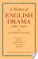 Cover of A History of English Drama 1660-1900