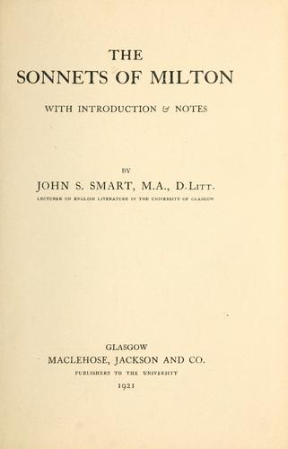 Cover of Milton's Sonnets