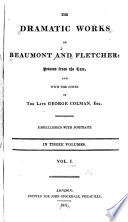 Cover of Life of Francis Beaumont. Life of John Fletcher. Prefaces. Commendatory poems. Verses on an honest man's fortune. Beaumont's letter to Jonson. Last editor's preface. Maid's tragedy. Philaster. King and no king. Scornful lady. Custom of the country. Elder brother. Spanish curate. Wit without money. Beggar's bush. Humorous lieutenant. Faithful shepherdess. Mad lover. Loyal subject. Rule a wife and have a wife. Laws of candy. False one