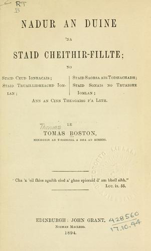 Cover of Human Nature in Its Fourfold State
