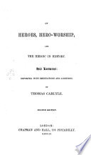 Cover of On Heroes, Hero-worship, and the Heroic in History