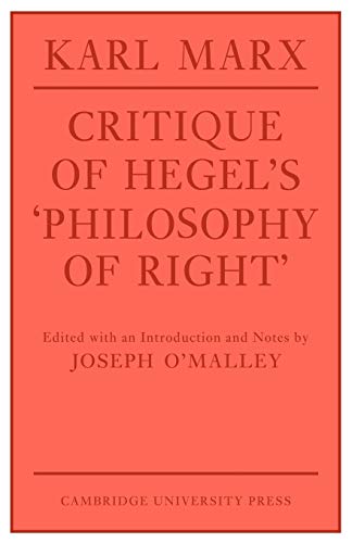 Cover of Critique of Hegel's Philosophy of Right