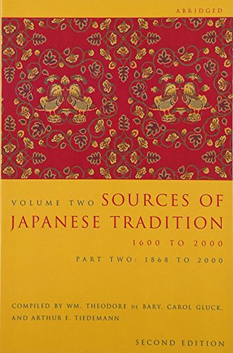 Cover of Sources of Japanese Tradition, Volume 2: 1600 To 2000; Part 2: 1868 To 2000