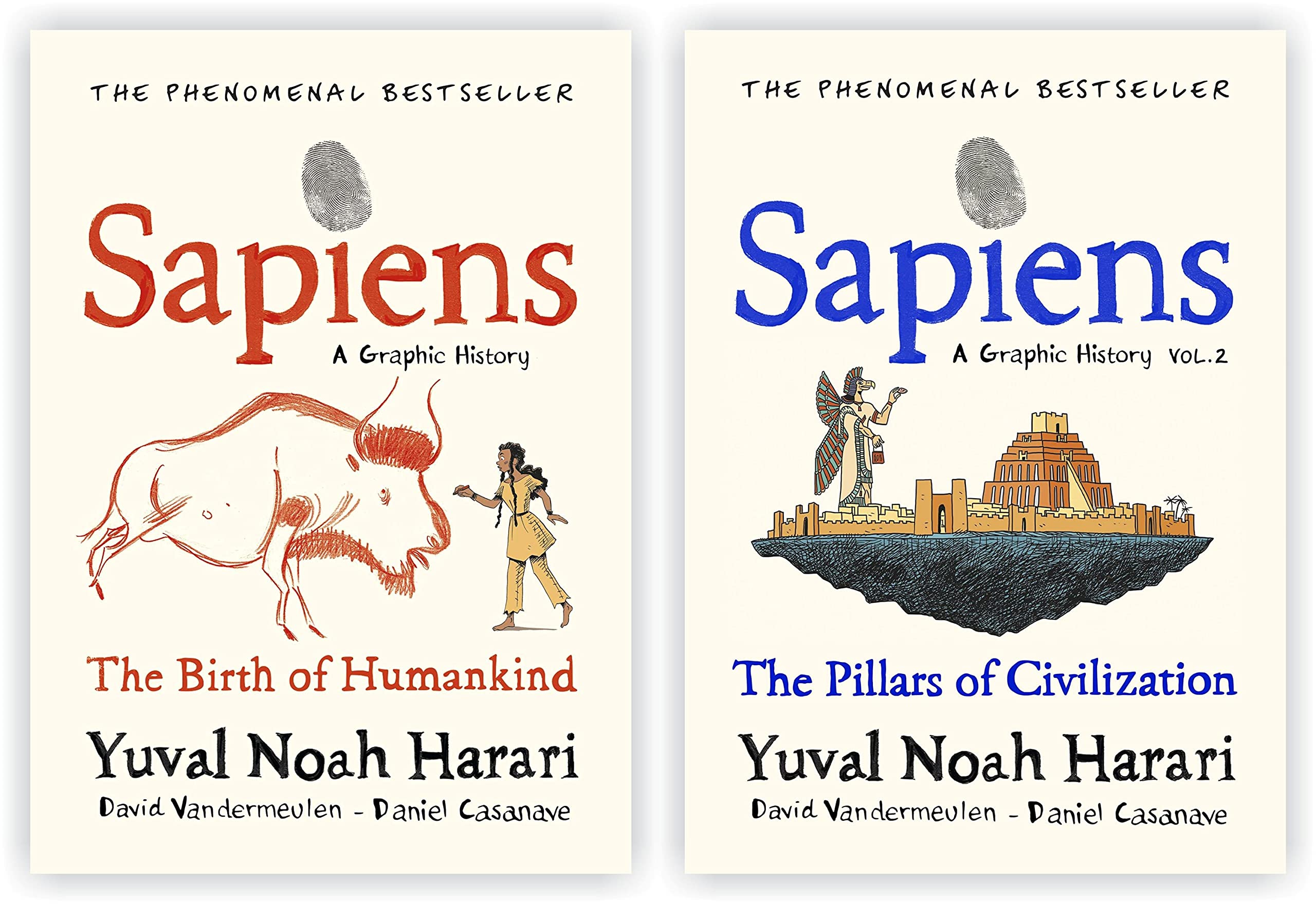 Cover of Sapiens: A Graphic History, Volume 1 and Volume 2