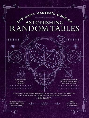 Cover of The Game Master's Book of Astonishing Random Tables: 300+ Unique Roll Tables to Enhance Your Worldbuilding, Storytelling, Locations, Magic and More ... RPG Adventures