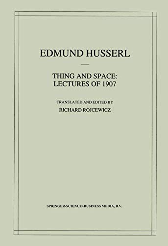 Cover of Thing and Space: Lectures of 1907