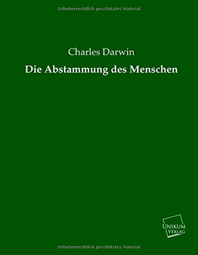 Cover of Die Abstammung des Menschen