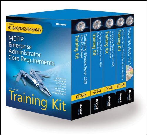 Cover of MCITP Self-Paced Training Kit (Exams 70-640, 70-642, 70-643, 70-647): Windows Server(R) 2008 Enterprise Administrator Core Requirements