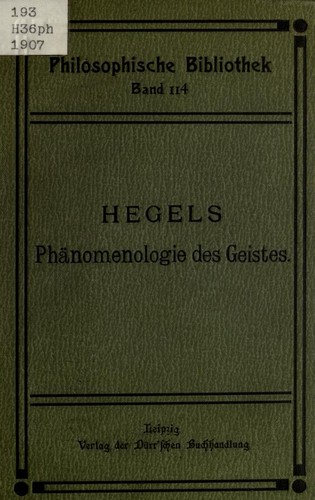 Cover of Phänomenologie des Geistes