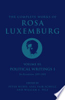 Cover of The Complete Works of Rosa Luxemburg, Volume III: Political Writings 1: On Revolution-1897-1905