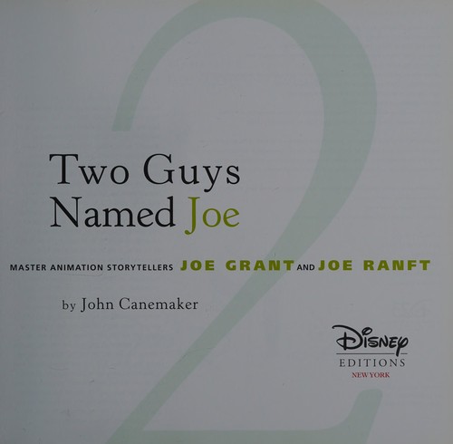 Cover of Two Guys Named Joe: Master Animation Storytellers Joe Grant  Joe Ranft