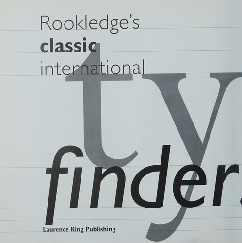 Cover of Rookledge's Classic International Typefinder
