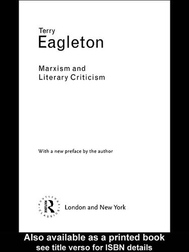 Cover of Marxism and Literary Criticism