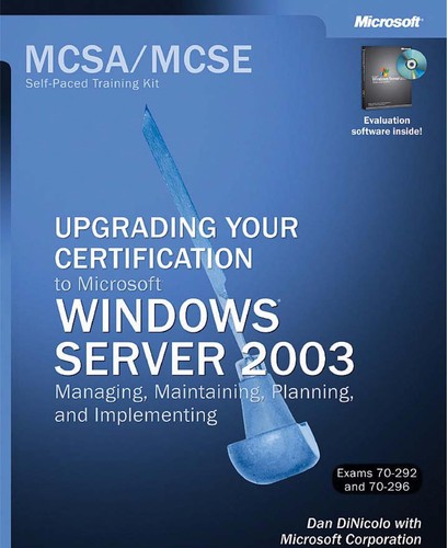 Cover of MCSA/MCSE Self-Paced Training Kit (Exams 70-292 and 70-296): Upgrading Your Certification to Microsoft Windows Server(TM) 2003