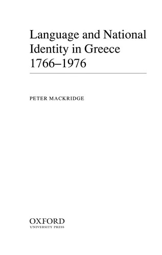 Cover of Language and national identity in Greece, 1766--1976