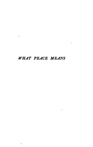 What peace means