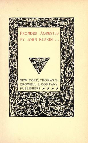 Cover of Frondes agrestes.