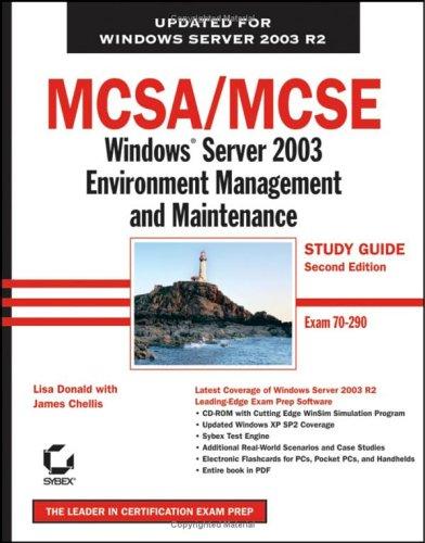 Cover of MCSA/MCSE Windows Server 2003 Environment: Windows Server 2003 Environment Management And Maintenance