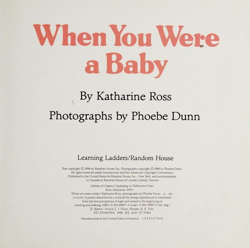Cover of When You Were a Baby