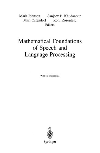 Cover of Mathematical Foundations of Speech and Language Processing