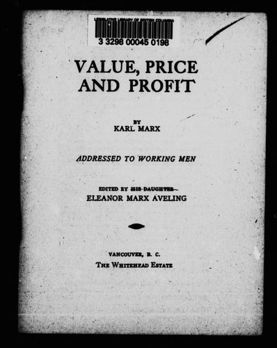 Value, price and profit