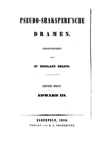Cover of Pseudo-Shakespere'sche Dramen.