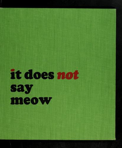 Cover of It Does Not Say Meow: And Other Animal Riddle Rhymes