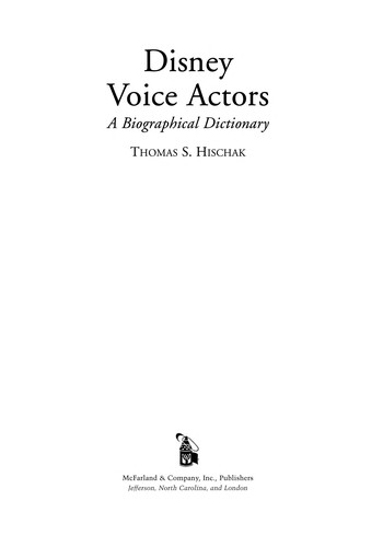 Cover of Disney Voice Actors: A Biographical Dictionary