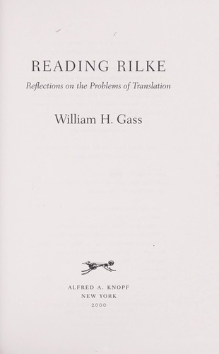 Cover of Reading Rilke