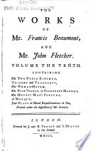 Cover of The Works of Mr. Francis Beaumont, and Mr. John Fletcher