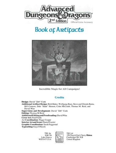 Cover of Book of Artifacts